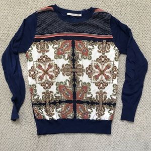 41 Hawthorn Blue Patterned Sweater - Medium